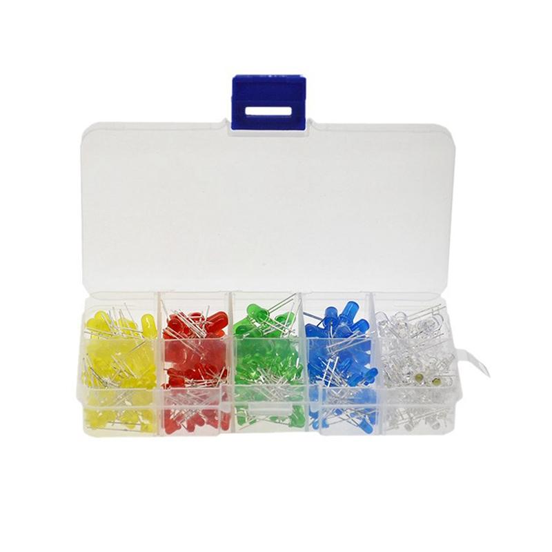 150 шт. 3 мм 5 мм Светодиодный свет Белый Желтый Красный Зеленый Синий Ассорти Набор Сделай сам Светодиоды Набор Электронный