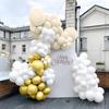 Sand White Balloons Garland White Metallic Gold Balloon Arch Kit Baby Shower Gender Reveal Wedding Anniversary Decoration Globos