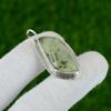 925 Silver Marquise Moss Prehnite Gemstone Bezel Daughter Trendy Pendant Jewelry