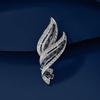 Stylish Retro Elegant Atmospheric Ribbon Crystal Metal Badge Jewelry Brooch Casual Suit Accessories