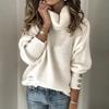 Fall and Winter Women's Caput Mortuum High Neck Knit Sweater