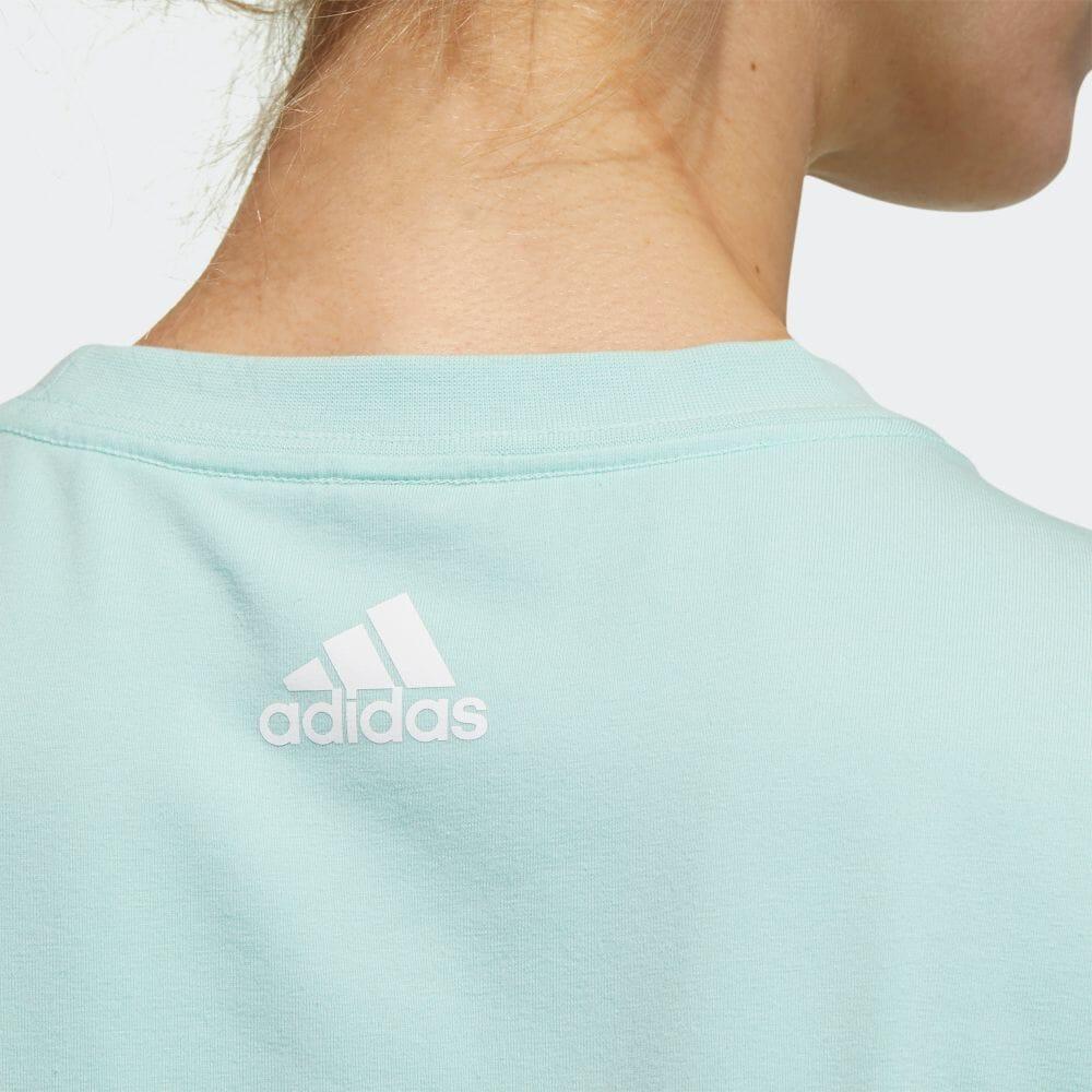 Adidas Градиентный принт с логотипом, спортивная футболка с коротким рукавом и круглым вырезом, женские топы, зеленый GP0674
