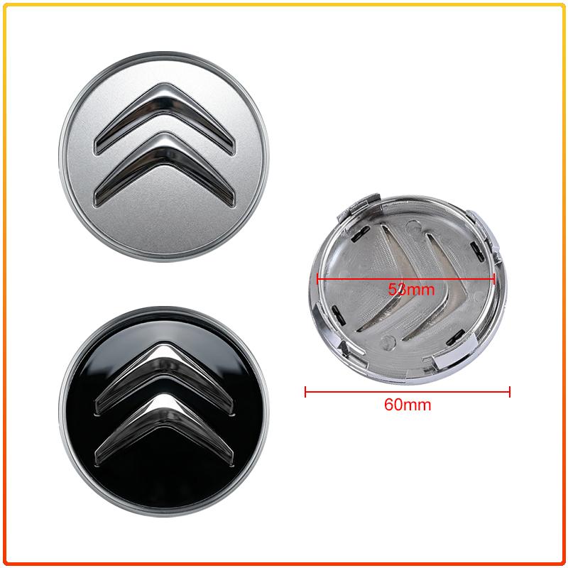 4Pcs 60MM Car Wheel Center Cap Emblem Hub Covers Badge Auto Accessories For Citroen C2 C3 C4 C5 C6 C1 DS3 DS4 DS5 DS7 Xsara Berlingo Saxo Picasso