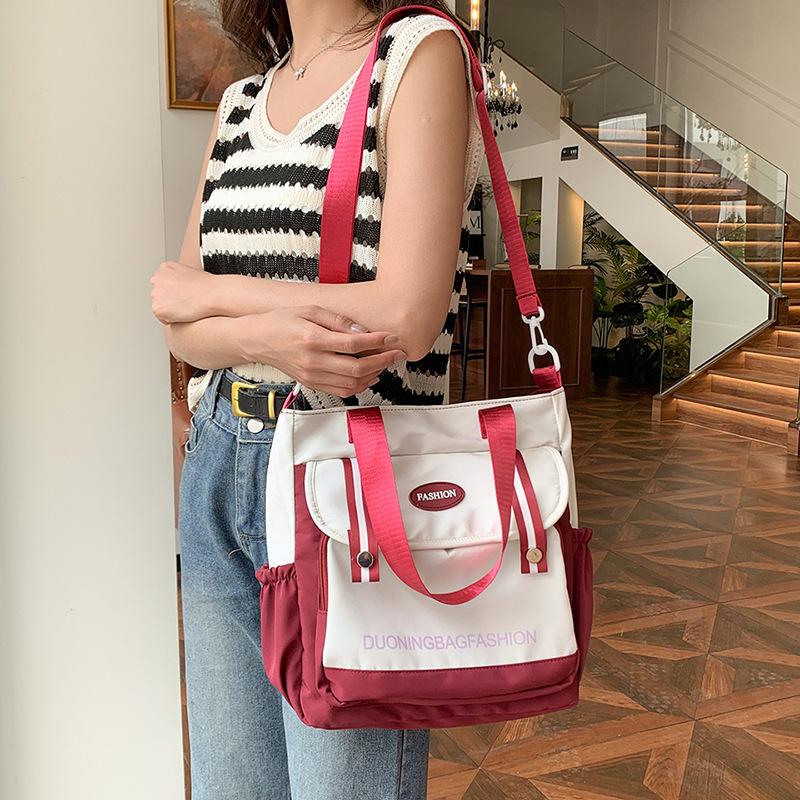 Простая сумка через плечо в цветном исполнении, женская повседневная модная сумка-мессенджер, универсальная сумка-тоут большой вместимости, косметичка для студентов, для занятий