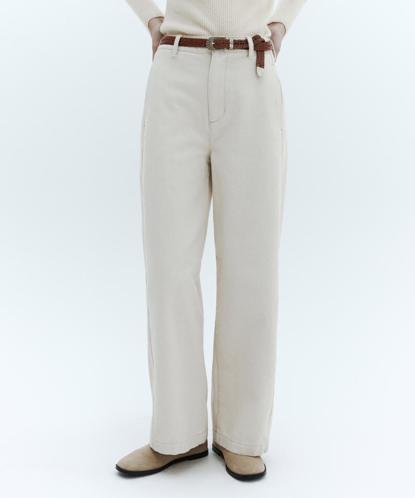 CITYBREEZE Sculp Cotton Wide Pants_Ivory