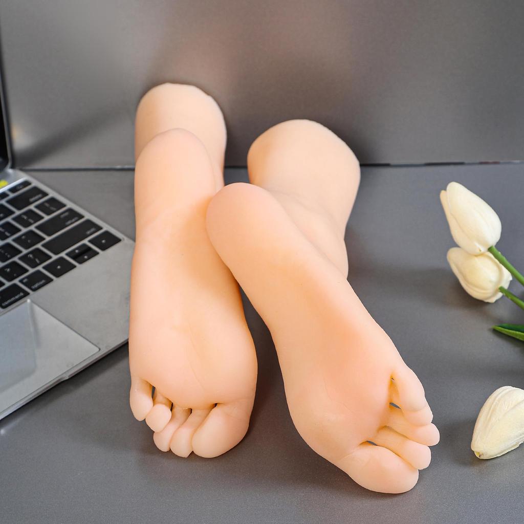 Silicone Mannequin Feet Fetish Female Foot Model Fake Nail Art Display Tassel Bone Ankle Dummy Human Medical 3604
