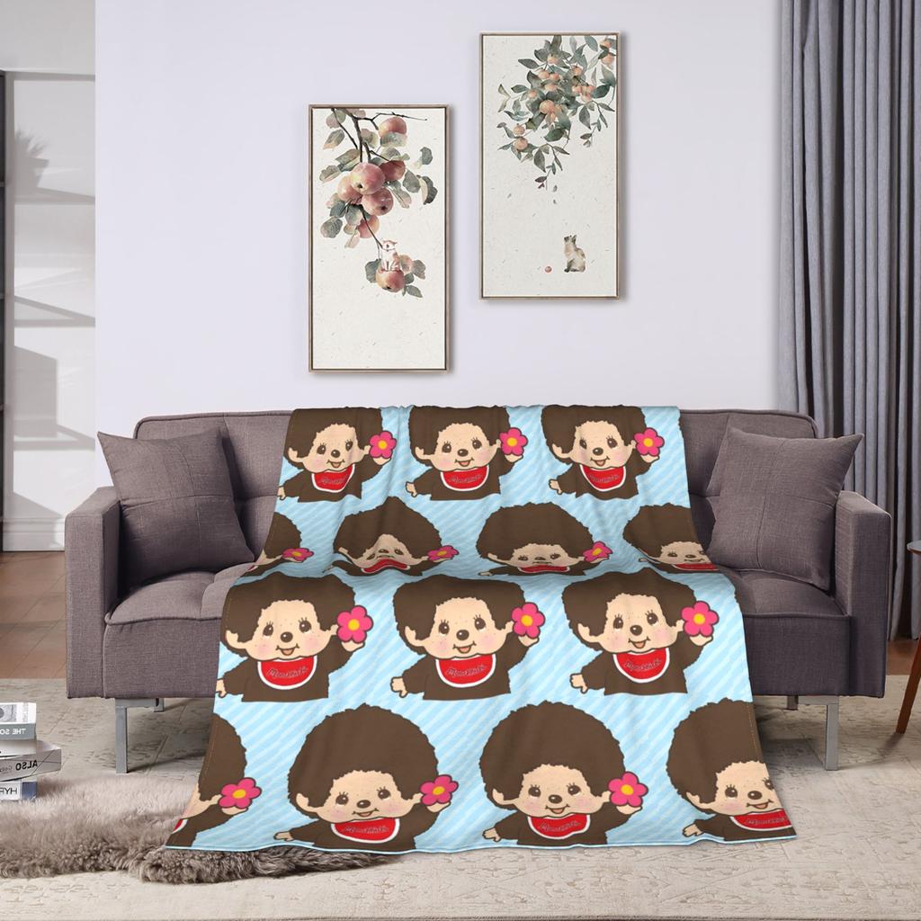 Cute Monchichis Blanket Quality Soft Warm Throw Blanket Autumn Children Home Decor Novelty Bedspread