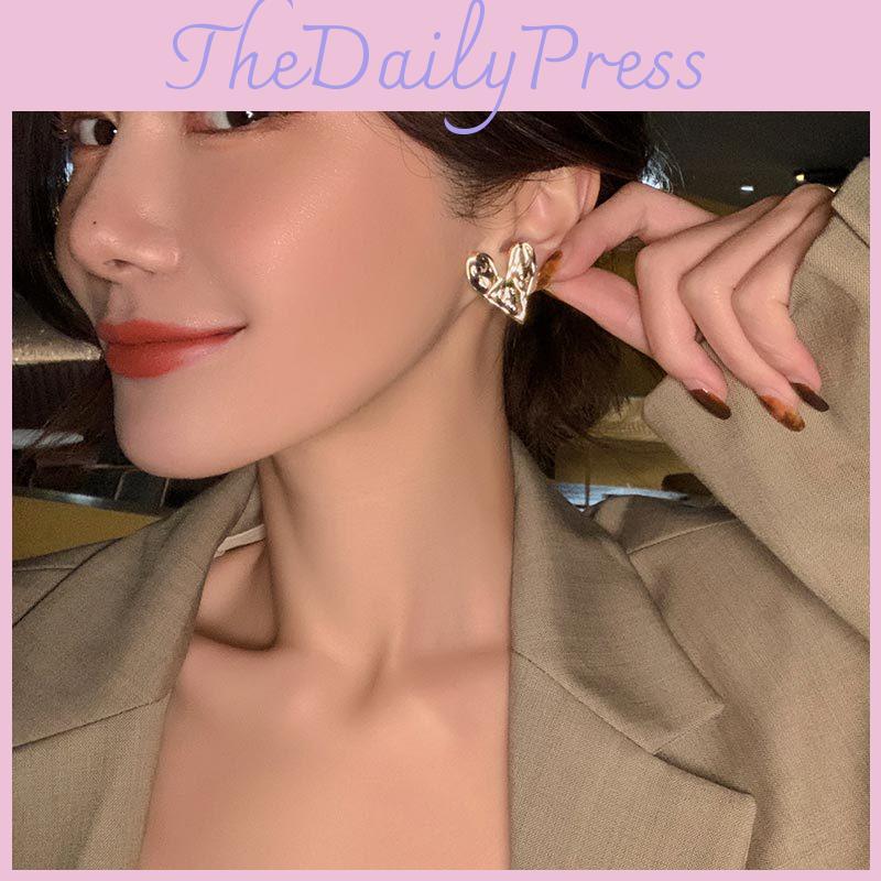 И Элегантные Простые Серьги в Форме Золотого Сердца Для Женщин Модная Бижутерия