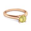 Lemon Quartz Round Solitaire Ring -925 Sterling Silver Rose Gold Vermeil