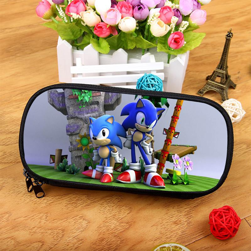 Sonic The Hedgehog Ink Pen Storage Bag With Spacious Design For Stationery And Makeup