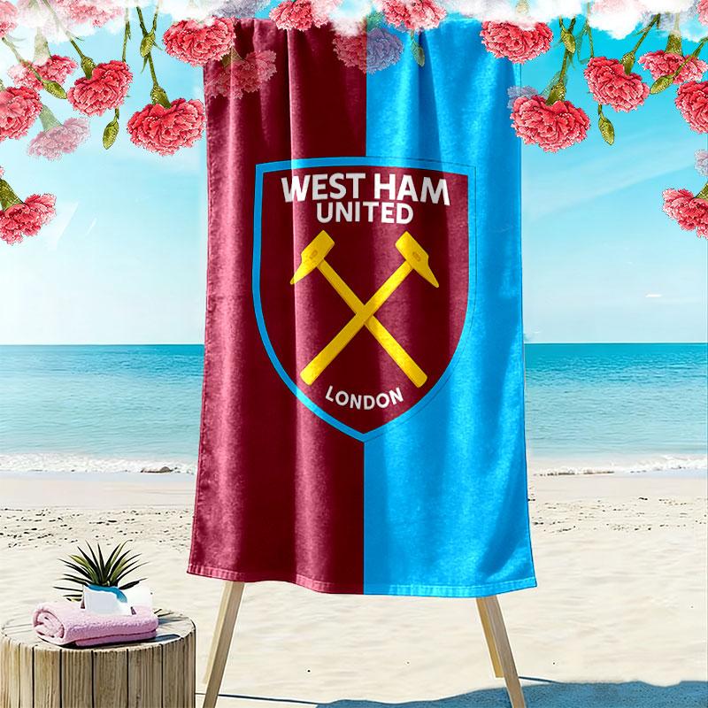 Пляжное полотенце с принтом West Ham United, большое, мягкое, быстросохнущее, для пляжа, кемпинга, плавания