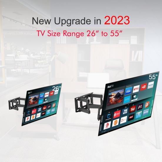 26-55-дюймовая подставка для телевизора с двойным маятником и большой базой TMDS-105, подшипник 40 кг/Vese400*400/верхний и нижний - 10 ~ 10°