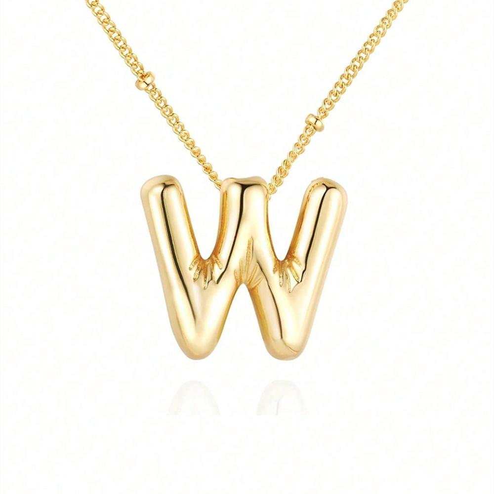 Винтажное ожерелье с подвеской в ​​виде воздушного шара и массивных букв для женщин, золотого цвета, 26 английских букв, инициалов, ожерелья, ювелирное изделие, подарок