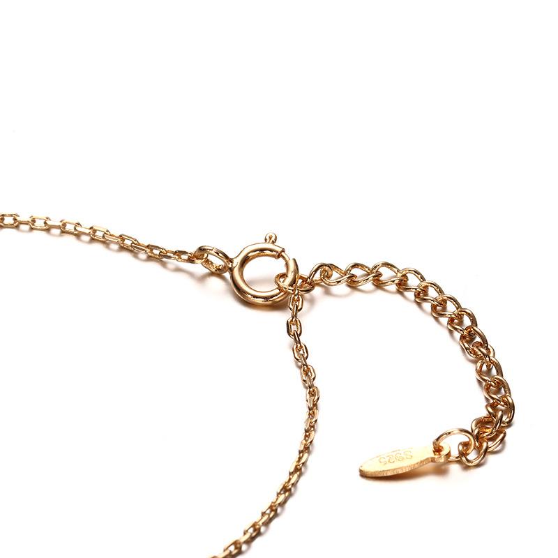 S925 Sterling Silver Gold-plated Zircon Japanese and Korean Version Retro Simple Lace Bracelet for Women