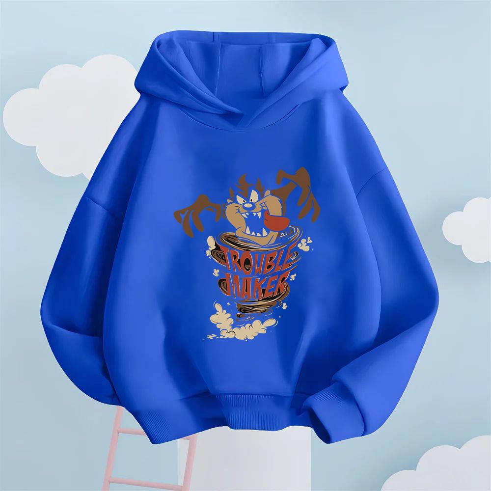 Интересный и Игривый Стиль! Худи детское с принтом мультфильма "Проказник", Игривая и озорная атмосфера американской анимации, Топ для девочки