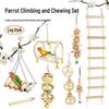 Parrot Toy Set: Swing, Perch, Ladder & Chew Toys