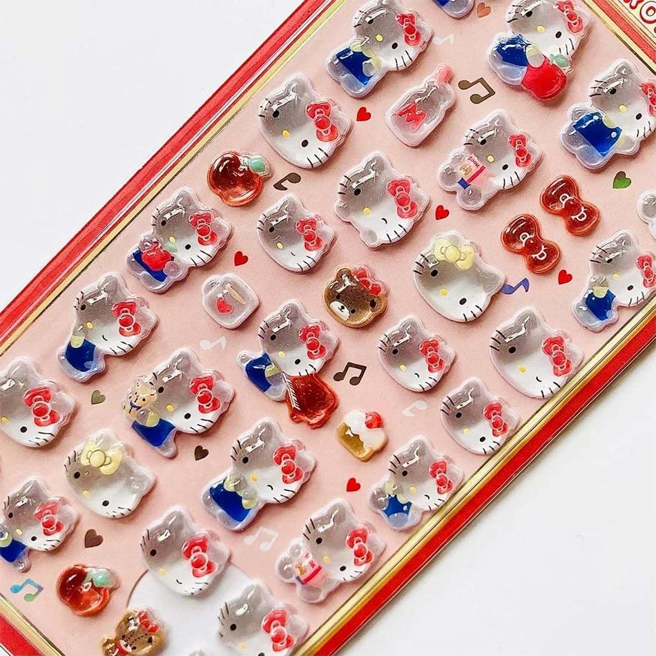 tyle Anime Sanrio Kuromi Hellokitty Hangyodon Cinnamoroll 3Dtransparent Jelly Sticker Crystal Decorative Stickers Casesdiy Toy