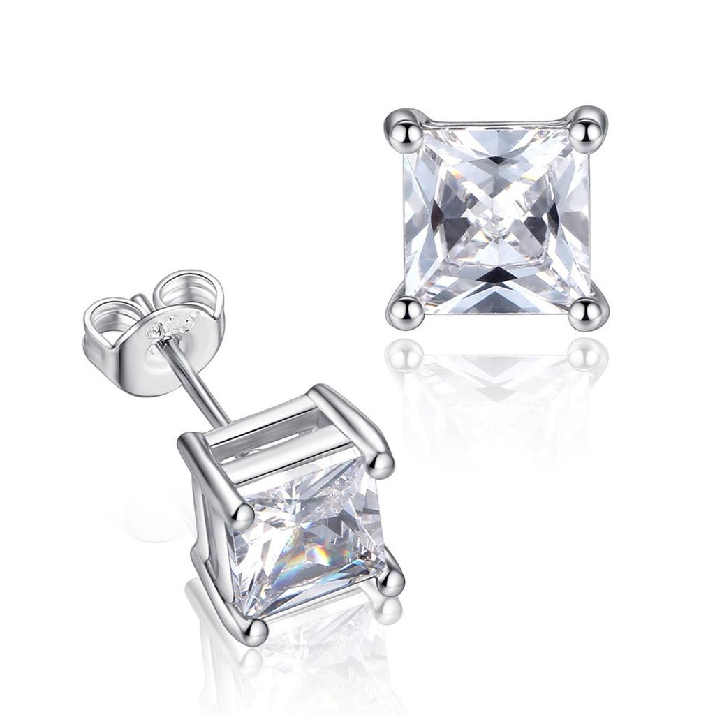 Women Synthetic Diamond Stud Earrings Jewelry Wedding Gift Zircon Stud Earrings For Party