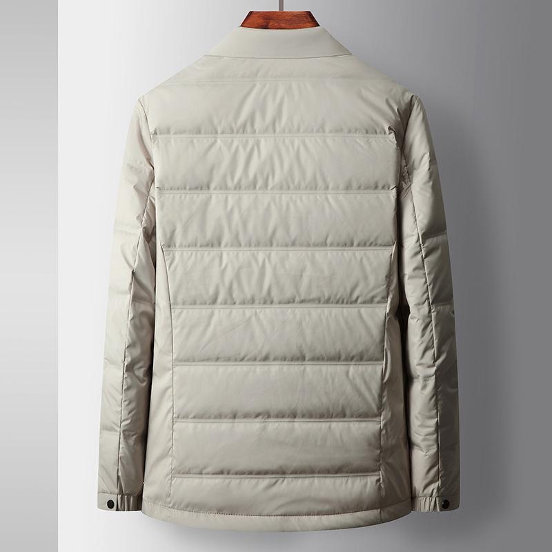 Осенне-зимняя куртка из белого гусиного пуха для людей среднего возраста и молодежи, терморубашка, повседневная легкая мужская куртка-пуховик