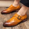 Fashion New Men's Pointed Mixed Color Dress Shoes Business Flats Monk Strap Loafers Homecoming Pageant Footwear  Zapatos Hombre