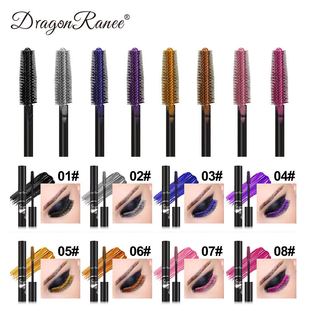 Professional Makeup Color Mascara Waterproof Quick Dry Eyelashes Curling Lengthening Makeup Eyelashes Blue Purple Mascara TSLM1