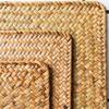 Natural Woven Rattan Indoor Placemats Rectangular Tablecloths Durable Table Mats  Kitchenware