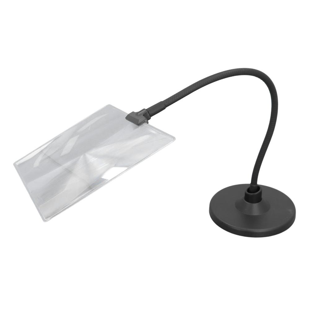 4-кратная лупа с подставкой, гибкая гусиная шея, утяжеленное основание, большая лупа для страниц для слабовидящих пожилых людей для чтения