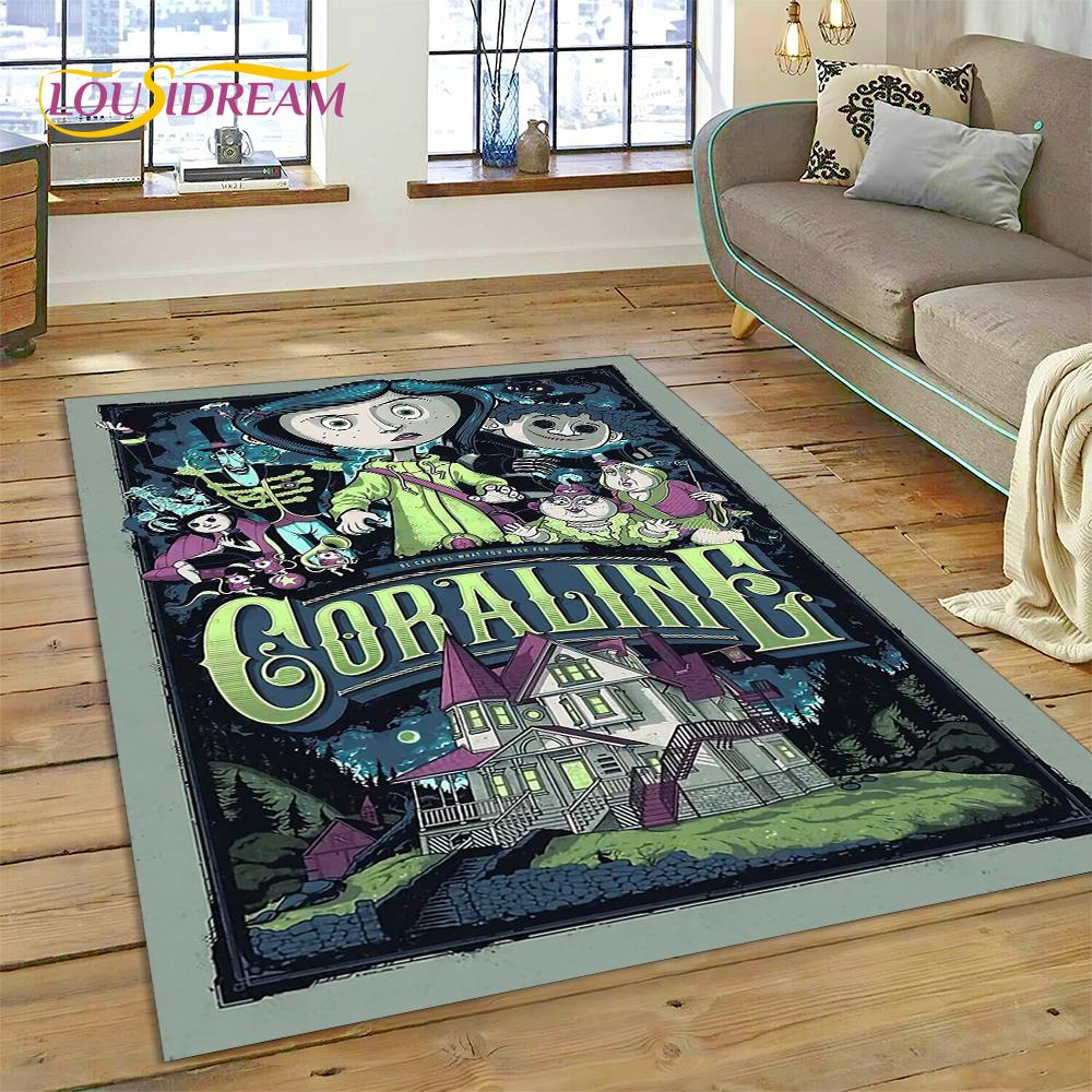 27 Style Coraline Secret Door Cartoon Horror Carpet Rug for Bedroom Living Room Home Sofa Decoration,kids Large Decor Floor Mat