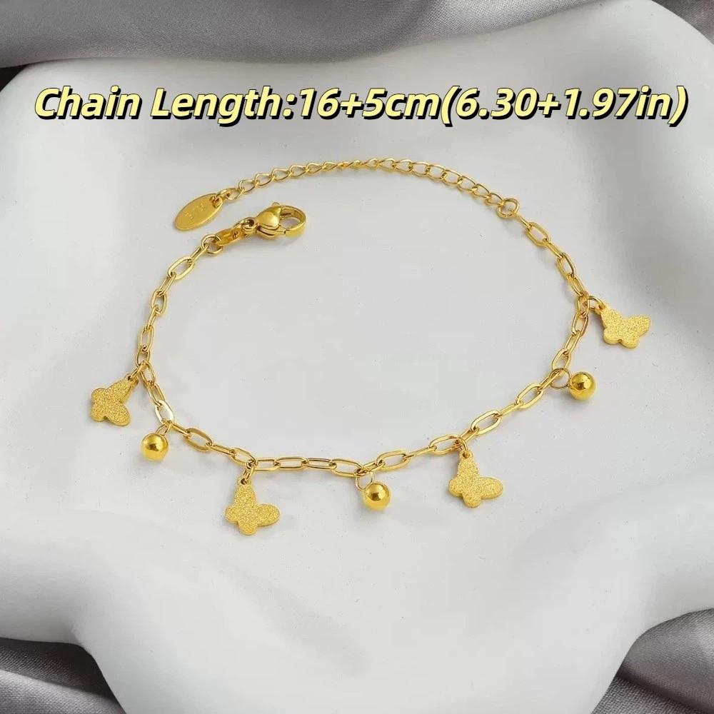 Gold Color Stainless Steel Bracelet Trendy Charm Bracelet New Wrist Chain Jewelry Gifts