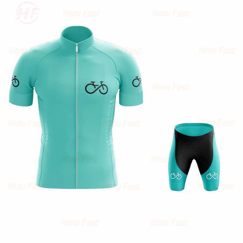 Mens Cycling Jersey Set Short Sleeve Quick Dry Breathable Bike Riding Apparel Sportswear