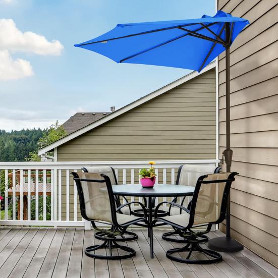 270CM Half Umbrella Replacement Canopy UV Protection Outdoor Garden Patio Backyard Parasol Market Table Top Umbrella Replacement Fabric Cloth Cover