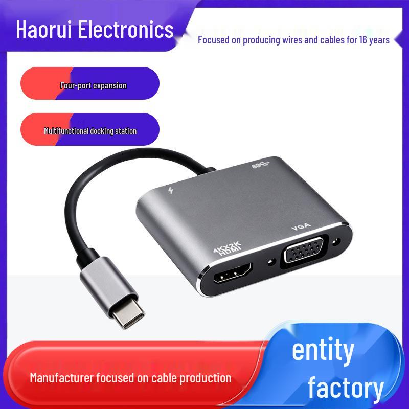 Док-станция USB-C на HDMI/VGA: Конвертер для зеркалирования экрана телефона на монитор