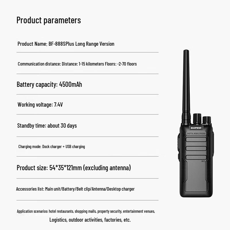 Baofeng BF-888S Plus Радиостанция дальнего действия 5 Вт (Китайская версия)
