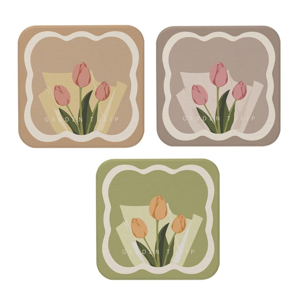 3PCS Anti-oil Heat Insulation Pad Non-slip Coffee Cup Pads Household Table Mat Tulip Coaster Office