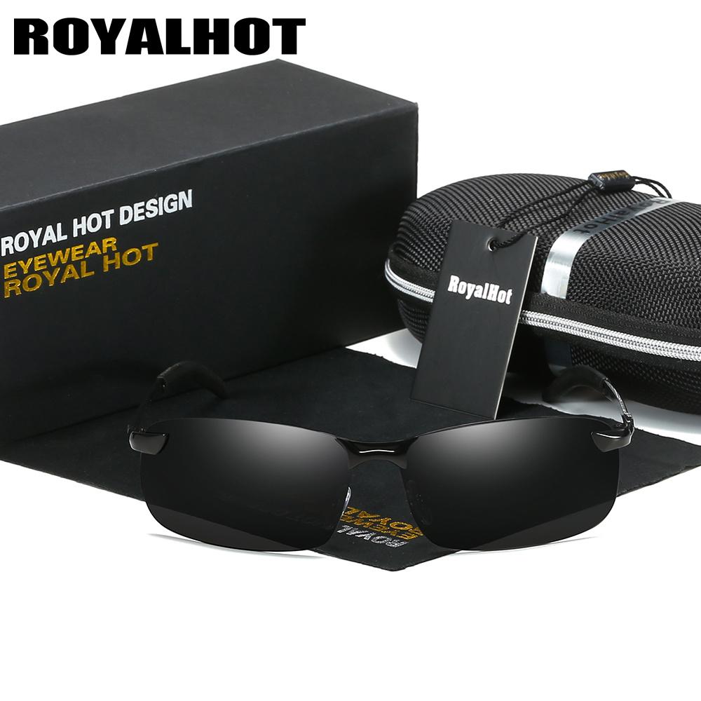 Royalhot Мужские супер крутые светоотражающие поляризационные солнцезащитные очки из металлического сплава Uv400, очки для вождения, очки