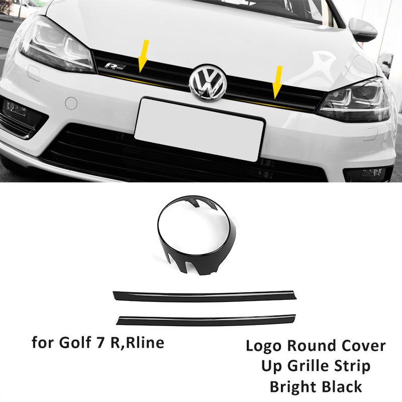 Глянцевая черная накладка на переднюю решетку для VW Golf 7 Rline 7.5 MK7, накладка на решетку бампера для Golf, декоративные аксессуары для решетки