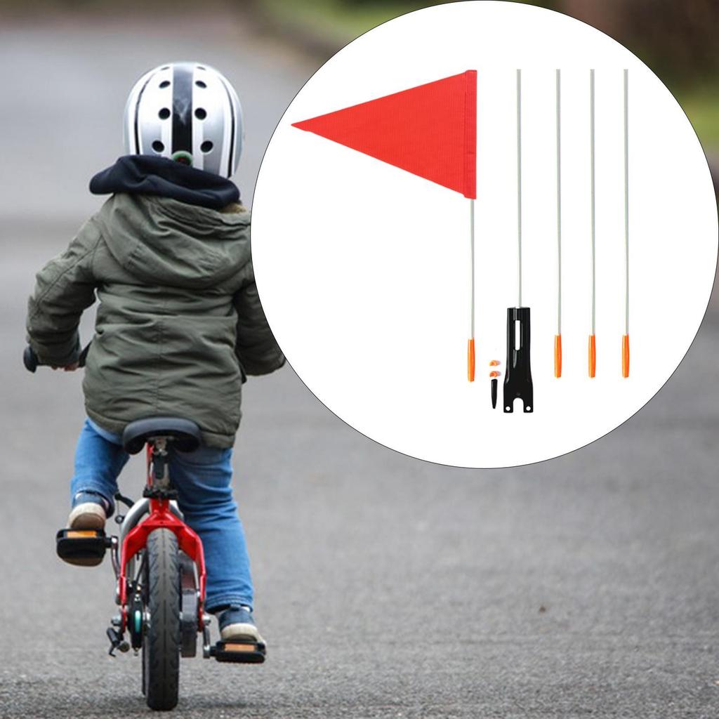 Bicycle Flag with Pole, Fiberglass Bicycle Flag Tent, for Kids, High Visibility