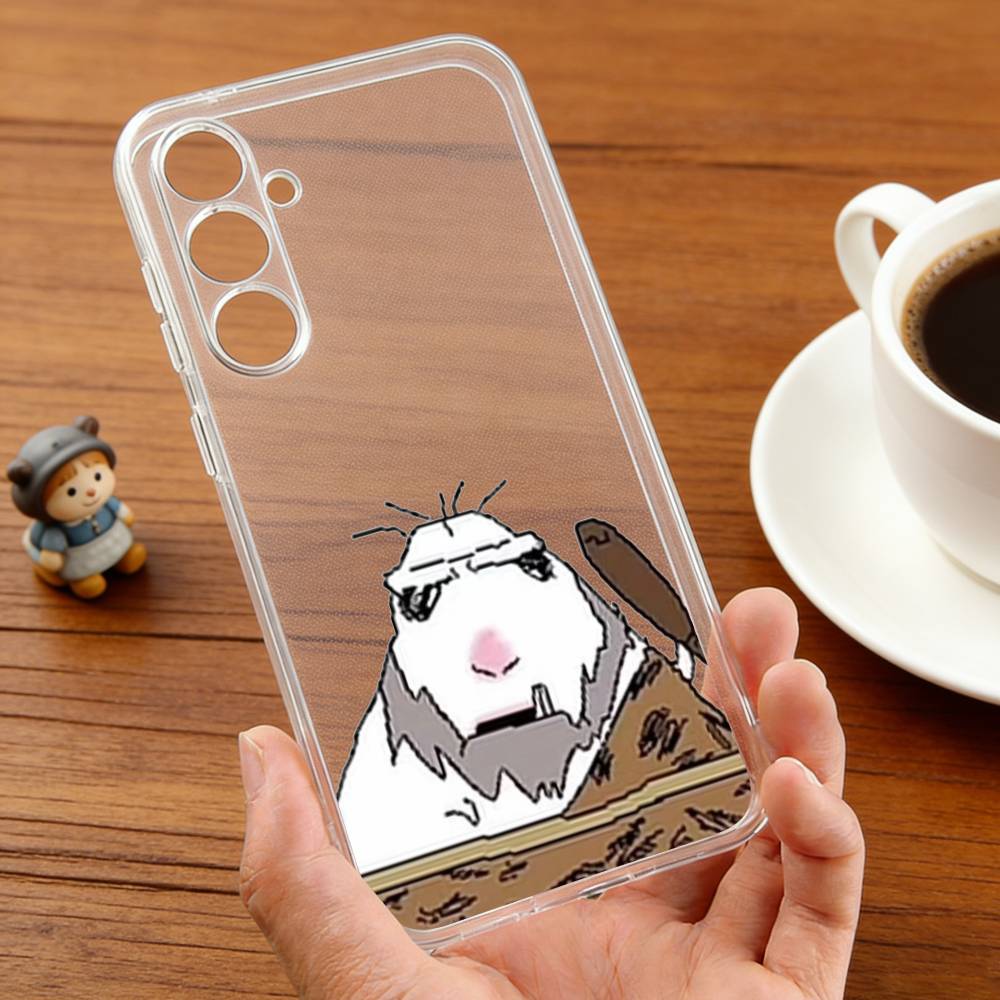 H-Hamster Caveman-N Phone Case For Samsung S22,S24,S30,S10,S21,S25,S23,S10,PIus,Ultra,5G,FE,lite Transparent Shell