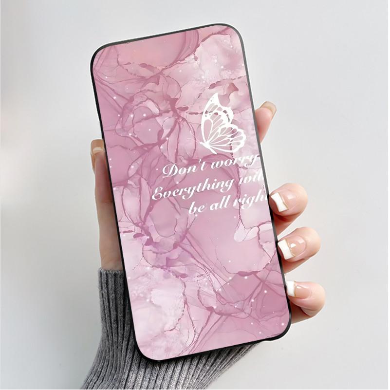Для Nokia 106 2G 2023 / Nokia 106 4G 2023 Чехол Роскошный Модный Черный Гелевый Мягкий ТПУ Силиконовый Чехол с Рисунком Бабочки и Цветы