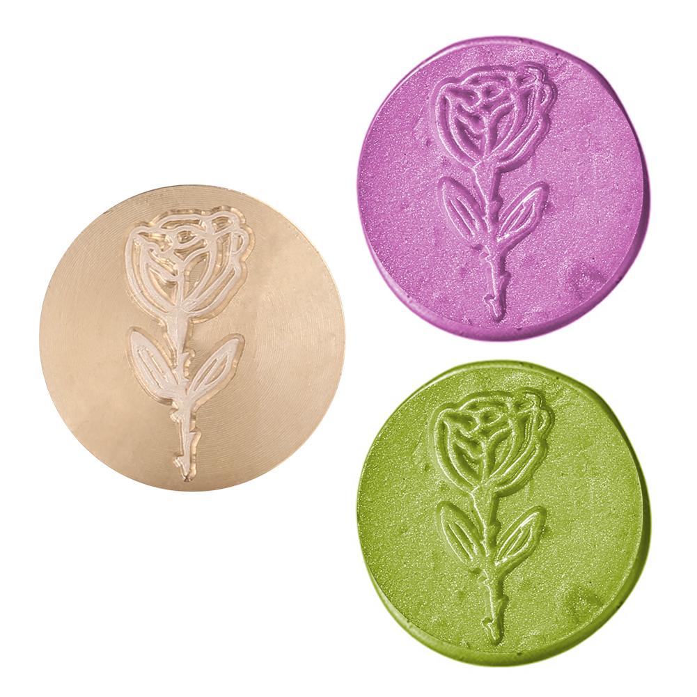 Специальный штамп для замены головы, винтажная огненная краска, растительный цветок, круглый сургуч для приглашений, скрапбукинга