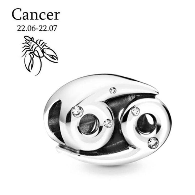 Аутентичные 925 пробы посеребренные, сверкающие, Овен, Лев, Скорпион, подвески со знаками зодиака, бусины, подходят для оригинального браслета, ювелирные изделия