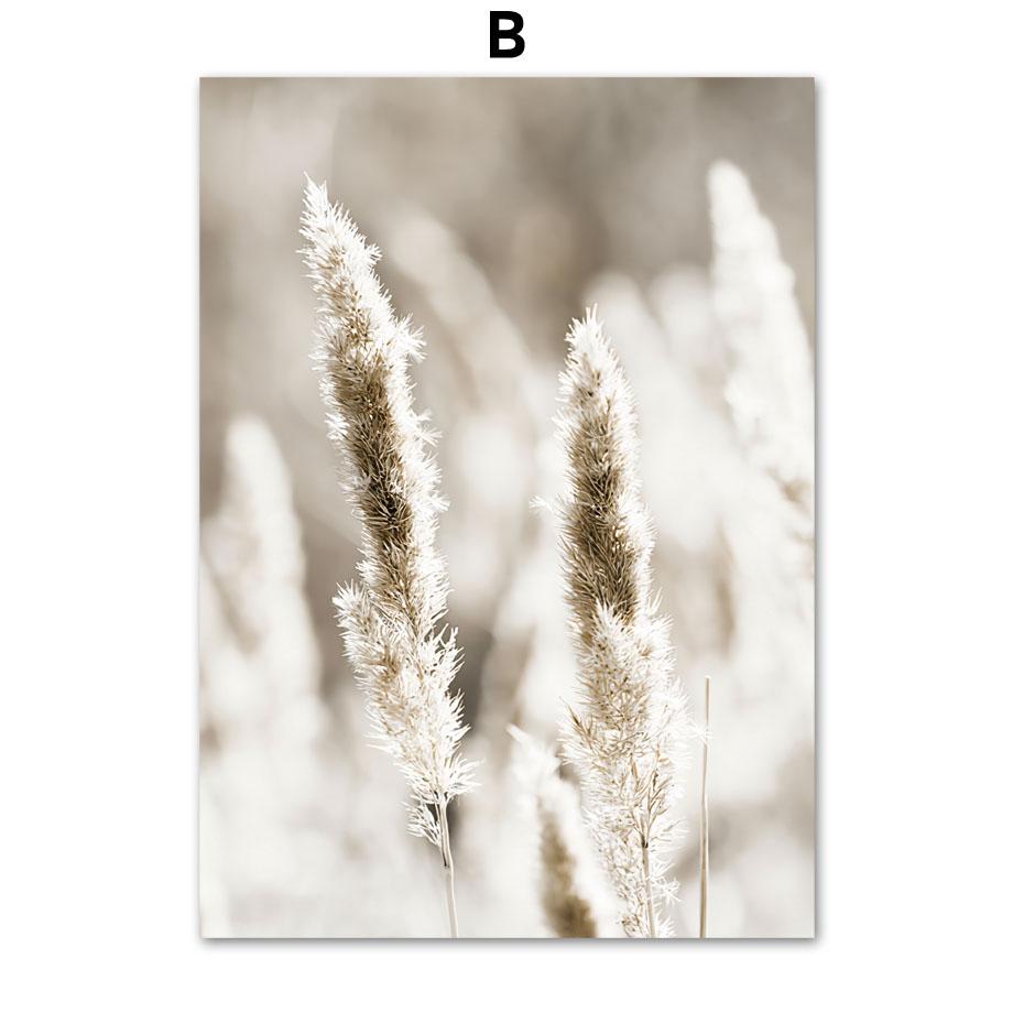 Beach Birds Sea Flower Reed Grass Wall Art Prints Canvas Painting Line Face Nordic Poster Wall Pictures For Living Room Decor