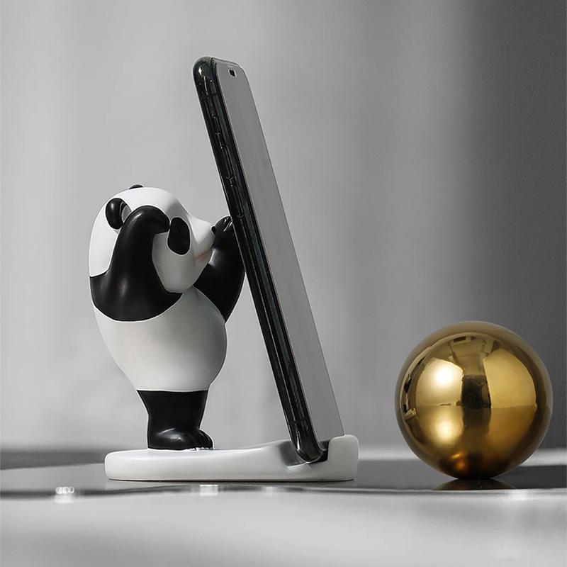 Милые креативные фигурки панды, универсальная подставка для мобильного телефона, украшение для домашнего офиса, держатели для телефона