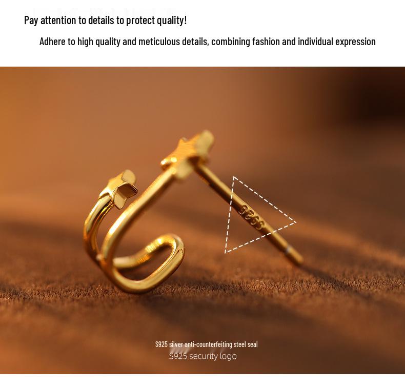 Серьги-клипсы Banyan Tree из серебра 925 пробы в корейском стиле – Простой, маленький дизайн для женщин и студенток