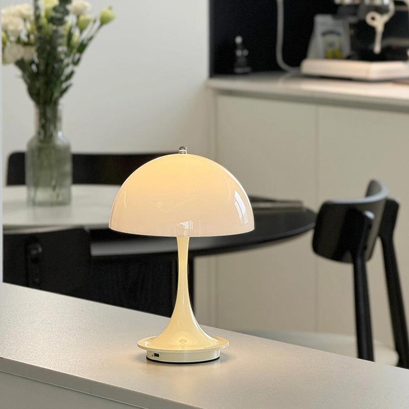 Светодиодные настольные лампы в форме гриба, перезаряжаемые через USB, с сенсорным диммированием, для дома, учебы, спальни, прикроватные, декоративные светодиодные настольные лампы в форме бутона цветка