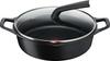 Tefal Pot 28cm Cast Line Yet Light and Easy To Use Compatible with IH Gas Fires Free of Harmful Substances Such As PFOA and Aroma Pro Shallow Black