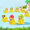 8Pcs Luminous Resin Mini Yellow Duckling Miniatures Doll House Glow-In-The-Dark Ducks Figurines For Diy Aquarium Garden Decor