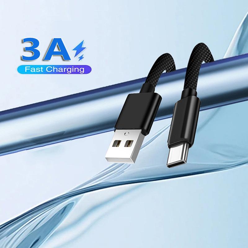 USB A к Type C нейлоновый плетеный провод зарядный кабель дата синхронизация кабель 3A быстрая зарядка для Samsung Android USB C мобильный телефон