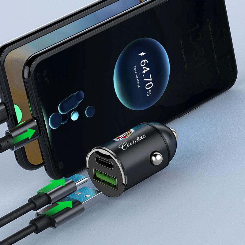 Автомобильное быстрое зарядное устройство USB Type-C Адаптер для зарядки Аксессуары Для Cadillac XT5 XTS CTS BLS SLS DTS SRX Escalade Tiburon Deville