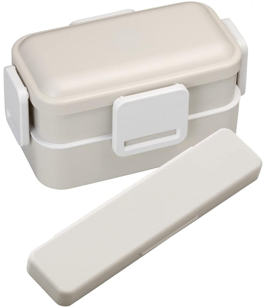 Skater Антибактериальный Ланч Матовый Сделано в Японии Мягкая Куполообразная Крышка, Двухъярусный Контейнер, 600 мл, Серый, (PFLW4AG-A)